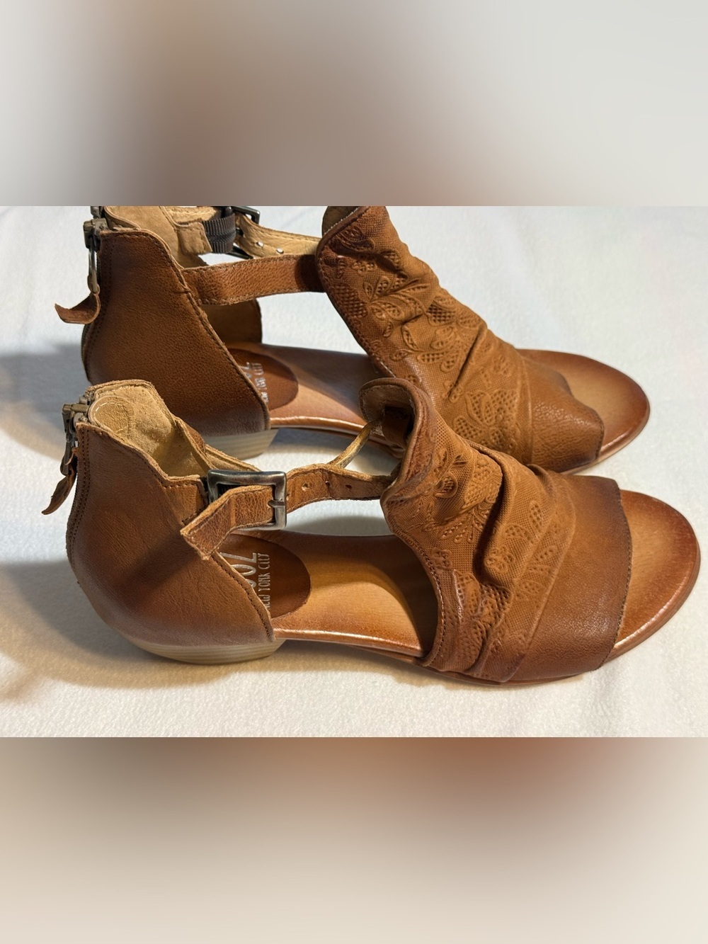 New Miz Mooz Leather Heeled Sandals - Corra - EU 41 Wide (US 9.5/10 W). Brown.